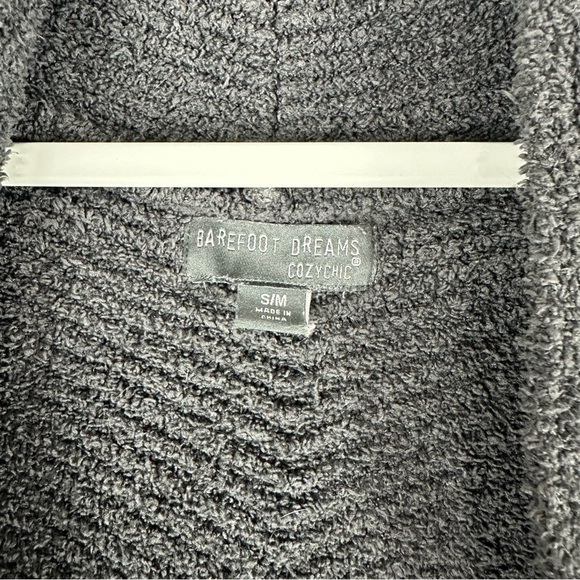 Barefoot Dreams Cozy Chic Cozychic Dark Gray Ribbed Cardi Size Small Medium - Picture 3 of 5